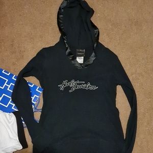 Harley Davison hooded ls shirt
